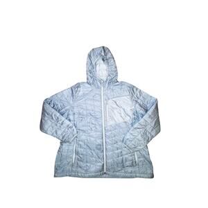 LL Bean Women’s 3X Plus Light Blue Packable PrimaLoft Puffer Jacket Hooded
